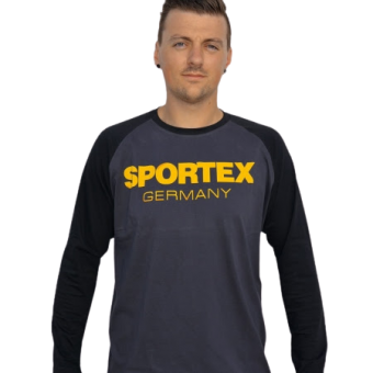 Футболка Sportex Longsleeve-Shirt серо-черная с длинным рукавом
