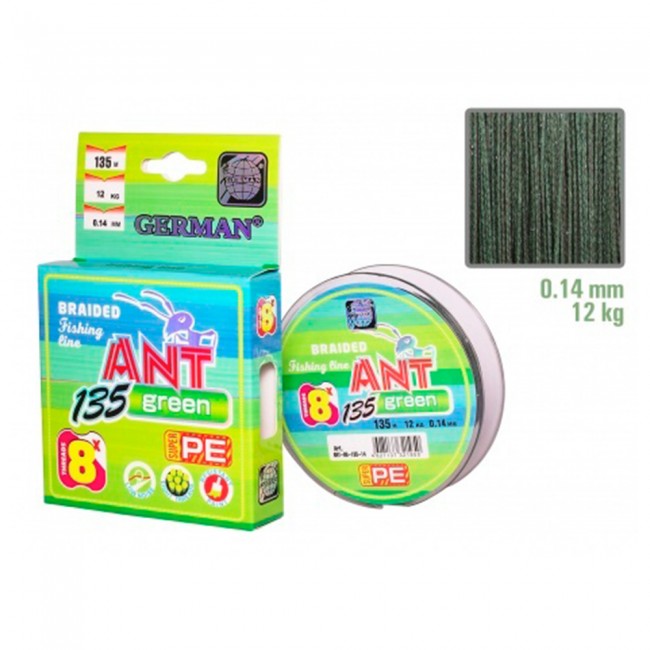 Плетенка German "ANT Green x8" 135 м Плетенка German "ANT Green x8" 135 м