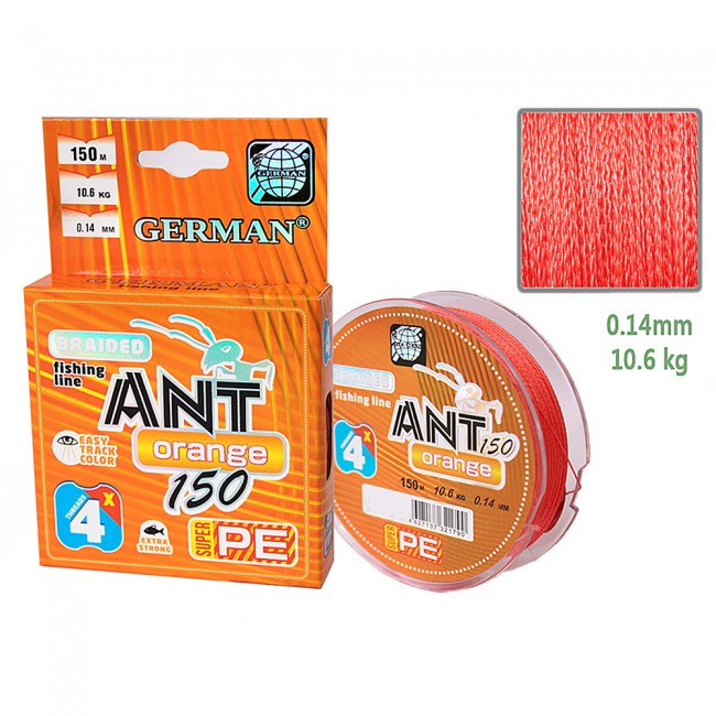 Плетенка German "ANT Orange x4" 150 м
