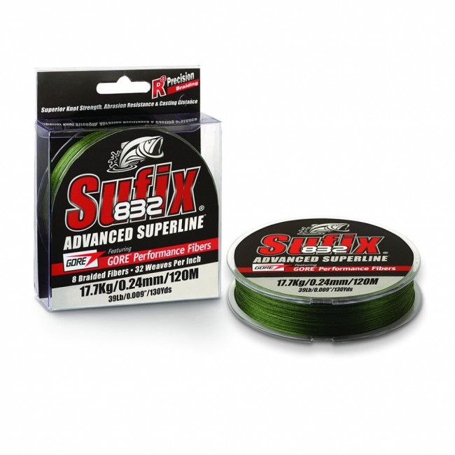 Леска плетеная SUFIX 832 Braid зеленая 135м Леска плетеная SUFIX 832 Braid зеленая 135м