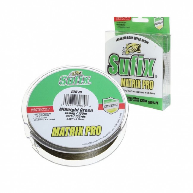 Леска плетеная SUFIX Matrix Pro зеленая 135м Леска плетеная SUFIX Matrix Pro зеленая 135м