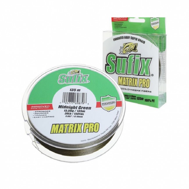 Леска плетеная SUFIX Matrix Pro зеленая 135м Леска плетеная SUFIX Matrix Pro зеленая 135м