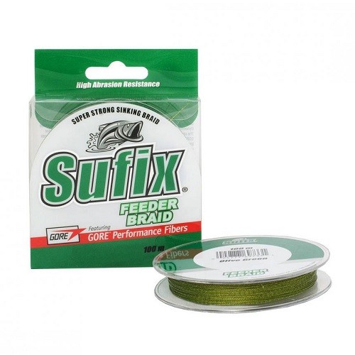 Леска плетеная SUFIX Feeder braid зеленая 100 м  Леска плетеная SUFIX Feeder braid зеленая 100 м