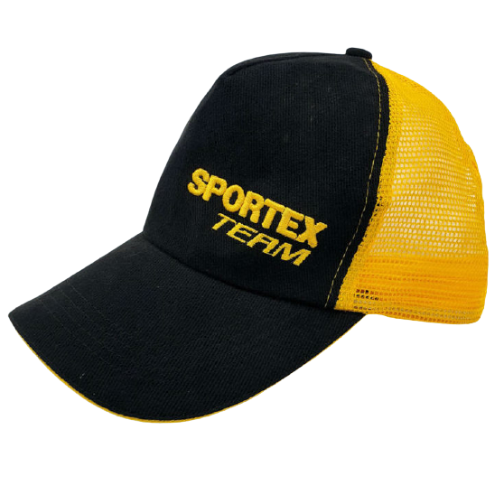 Кепка Sportex черная с желтой сеткой NEW 2020
